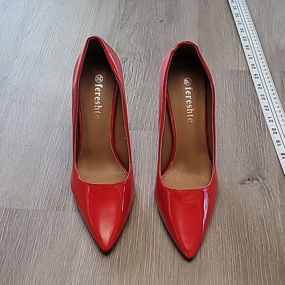 fereshte Patent Red Stiletto High Heels Women's Size 8 - Picture 3 of 8